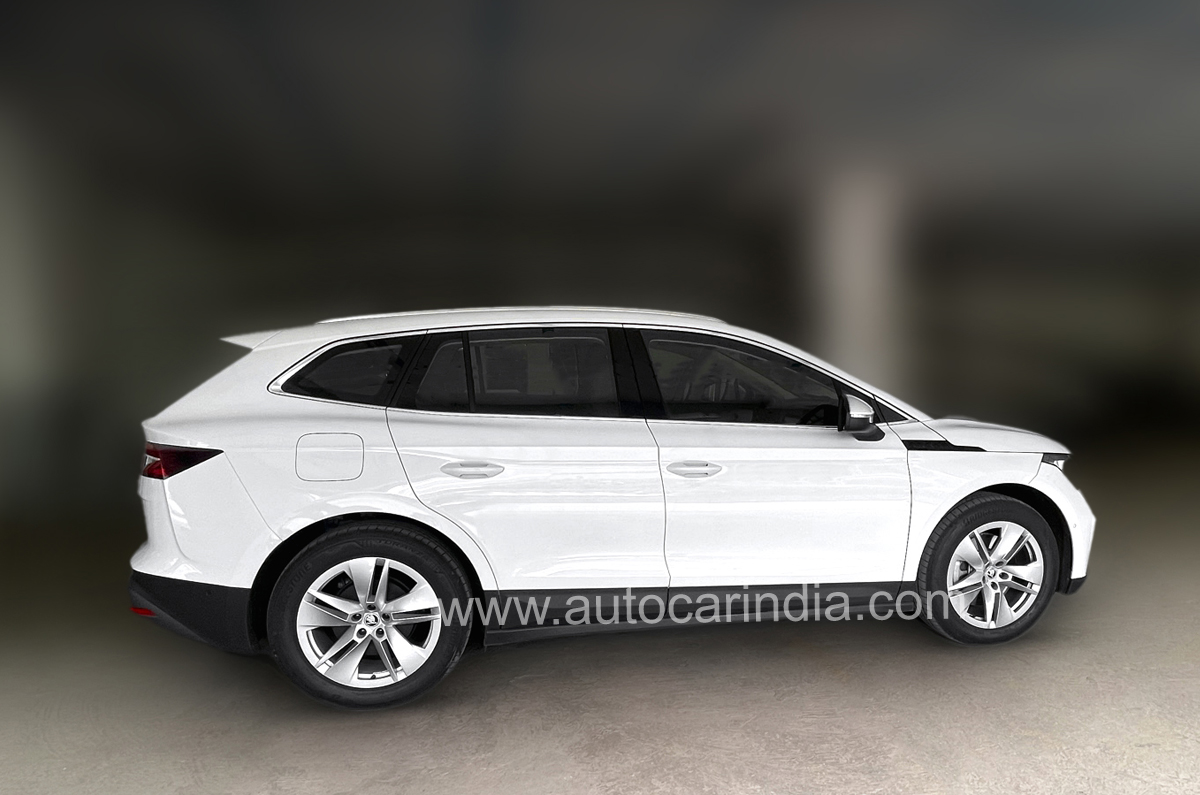 Skoda Enyaq spied in India side profile 
